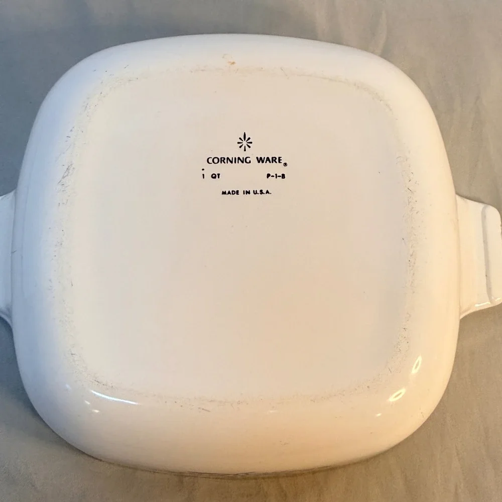 Vintage Corning Ware Cornflower Blue 1 QT Square Casserole Dish P-1-B USA